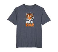 Born to Roar: Fierce Tiger Spirit for Adventurers T-Shirt, Men's Big and Tall, Heather Blue, 6X Tall