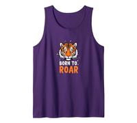 Born to Roar: Fierce Tiger Spirit for Adventurers Tank Top, Men, Purple, XXL