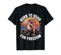 Born to Roar for Freedom T-Rex USA Pride T-Shirt