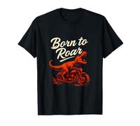 Born to Roar T-Rex Motorcycle Vintage Rock Graphic T-Shirt