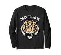 Born to Roar Tiger Vintage Tiger Printed Long Sleeve T-Shirt