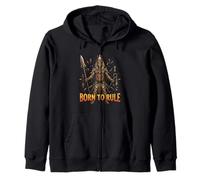 Born to Rule Ancient Egyptian King Power Design Zip Hoodie
