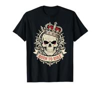 Born to Rule Skull Crown Funny King Biker Crowned Men Size T-Shirt