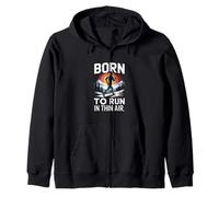 Born To Run In Thin Air Motivational Running Quote Zip Hoodie