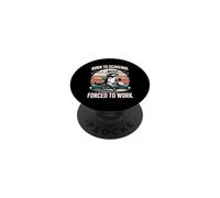 Born To Scavenge Forced To Work Raccoon Funny PopSockets Adhesive PopGrip
