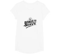 Born to Serve Volleyball Player Motivational Slogan T-Shirt, Girls, White, XS