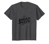 Born to Serve Volleyball Player Motivational Slogan T-Shirt, Kids, Dark Heather Grey, 6 Years