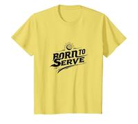Born to Serve Volleyball Player Motivational Slogan T-Shirt, Kids, Lemon, 8 Years