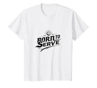 Born to Serve Volleyball Player Motivational Slogan T-Shirt, Kids, White, 2 Years