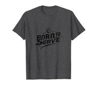 Born to Serve Volleyball Player Motivational Slogan T-Shirt, Men, Dark Heather Grey, L