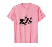 Born to Serve Volleyball Player Motivational Slogan T-Shirt, Men, Pink, S