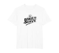 Born to Serve Volleyball Player Motivational Slogan T-Shirt, Men's Big and Tall, White, 5X Tall