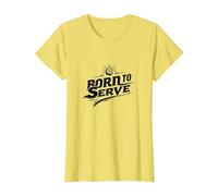 Born to Serve Volleyball Player Motivational Slogan T-Shirt, Women, Lemon, 3XL