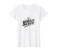 Born to Serve Volleyball Player Motivational Slogan T-Shirt, Women, White, 3XL