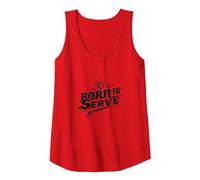 Born to Serve Volleyball Player Motivational Slogan Tank Top, Women, Red, XL