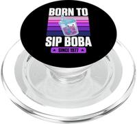 Born To Sip Boba Since 1977 Bubble Tea Theme Birthday Year PopSockets PopGrip for MagSafe