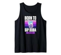 Born to Sip Boba Since 2026 Bubble Tea Theme Birthday Year Tank Top