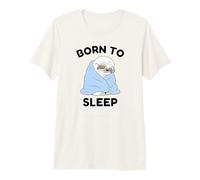 Born to Sleep Sloth with Glasses Sleeping in Cuddly Blanket Premium T-Shirt