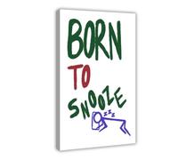 Born To Snooze Hand Drawn Retro Illustration Canvas Poster Bedroom Decor Landscape Office Room Decor Gift 12x18inch(30x45cm)