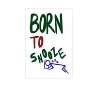 Born To Snooze Hand Drawn Retro Illustration Canvas Poster Bedroom Decor Landscape Office Room Decor Gift 08x12inch(20x30cm)