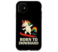 Born To Snowboard Funny Unicorn Snow Sport Design Case for iPhone 11