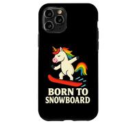 Born To Snowboard Funny Unicorn Snow Sport Design Case for iPhone 11 Pro