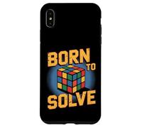 Born to Solve Puzzle Cube Design Retro Speed Cubing Art Case for iPhone XS Max