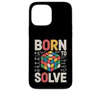 Born to Solve Puzzle Cube Math Design Retro Speed Cubing Art Case for iPhone 13 Pro Max