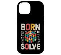 Born to Solve Puzzle Cube Math Design Retro Speed Cubing Art Case for iPhone 14