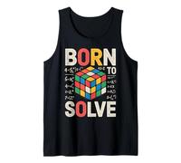 Born to Solve Puzzle Cube Math Design Retro Speed Cubing Art Tank Top