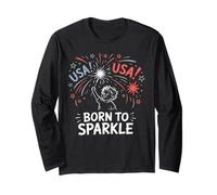Born to Sparkle Firework Kid 4th of July Long Sleeve T-Shirt