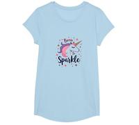 Born to Sparkle Unicorn for Women Magical Fantasy Slogan T-Shirt, Girls, Baby Blue, Small