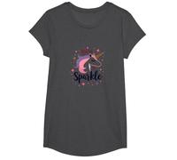 Born to Sparkle Unicorn for Women Magical Fantasy Slogan T-Shirt, Girls, Dark Heather Grey, Medium