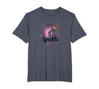 Born to Sparkle Unicorn for Women Magical Fantasy Slogan T-Shirt, Men's Big and Tall, Heather Blue, 6X Tall