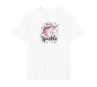 Born to Sparkle Unicorn for Women Magical Fantasy Slogan T-Shirt, Men's Big and Tall, White, 3X Tall