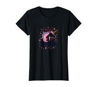 Born to Sparkle Unicorn for Women Magical Fantasy Slogan T-Shirt, Women, Black, 3XL