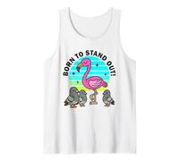 Born to Stand Out Cute Kawaii Flamingo Bird Summer Tank Top