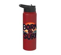Born to Surf Ocean Sunset Waves Stainless Steel Insulated Water Bottle