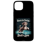 Born to Swim, Built Love | Playful Portuguese Water Dog Case for iPhone 15 Plus