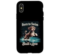 Born to Swim, Built Love | Playful Portuguese Water Dog Case for iPhone X/XS