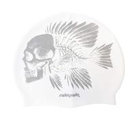 Born to Swim Silicone Swimming Cap White-Grey | Swimming Hat|Pool Cap | Great comfort and fit | Italian Design and Style
