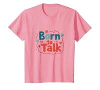 Born to Talk Speech Pathology Communicator Gift T-Shirt, Kids, Pink, 2 Years