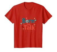 Born to Talk Speech Pathology Communicator Gift T-Shirt, Kids, Red, 2 Years