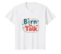 Born to Talk Speech Pathology Communicator Gift T-Shirt, Kids, White, 2 Years