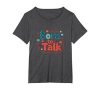 Born to Talk Speech Pathology Communicator Gift T-Shirt, Women's Plus, Dark Heather Grey, 1X