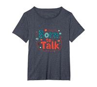 Born to Talk Speech Pathology Communicator Gift T-Shirt, Women's Plus, Heather Blue, 6X