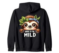 Born To The Mild Cute Tropical Jungle Sloth Zip Hoodie