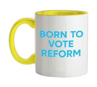 Born to Vote Reform - 11oz - Ceramic Two-Tone Mug for Coffee/Tea - Yellow/White - One Size