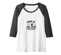 Born to Walk Dogs: Canine Lover's Graphic Raglan Baseball Tee, Women, Dark Heather/White, XXL