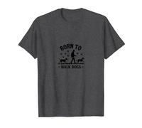 Born to Walk Dogs: Canine Lover's Graphic T-Shirt, Men, Dark Heather Grey, 4XL